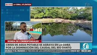 Drinking water crisis worsens in La Ceiba due to drop in Danto River flow.