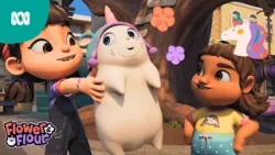 Unicorn Cuzzy teaches Flower and friends how to be unicorns ? | Flower & Flour | ABC Kids