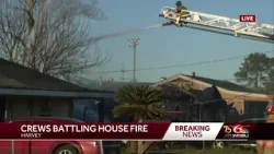 Large house fire in Harvey