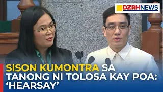 Sison nag-object sa tanong ni Tolosa sa confidential funds disbursement