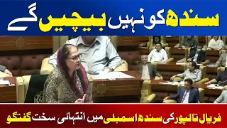 Faryal Talpur's very tough speech in Sindh Assembly | Awaz Entertainment