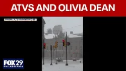 ATV rider blats Olivia Dean while drifting in snow near Philadelphia City Hall