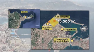 The strategic location chosen for the new migrant camp in Ceuta