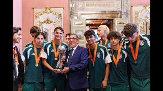 Senate President Ignazio La Russa welcomes the Under-17 European Champion national football team