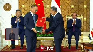 President Sisi and His Chinese Counterpart Oversee the Signing of an Agreement and Several Memora...