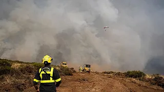 Luftaufnahmen zeigen Ausmaß des Waldbrands bei La Mierla in Spanien