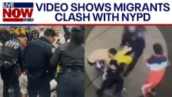 NYC migrant crisis: Migrants scuffle with NYPD officers on Randall's Island | LiveNOW from FOX