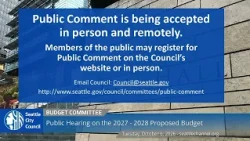 Select Budget Committee Public Hearing Session I 10-06-2026