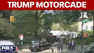 Trump motorcade arrives at Gracie Mansion for Mamdani meeting