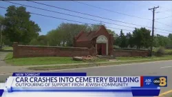 Petersburg Rabbi reacts after car crashes into Jewish cemetery building