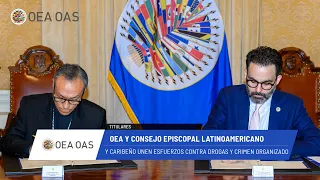 OEA News: OEA y CELAM unen esfuerzos contra drogas y crimen organizado. 14 de julio de 2026.