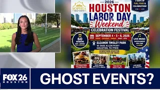 Flyers for fake events catfishing Houstonians
