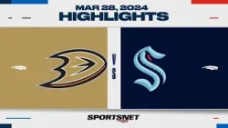 NHL Highlights | Ducks vs. Kraken - March 28, 2024