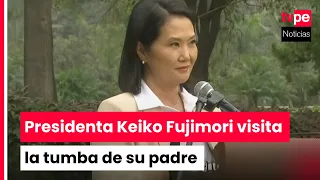 President Keiko Fujimori visits the grave of her father, Alberto Fujimori, two years after his death