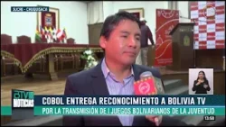 Comité Organizador de los I Juegos Bolivarianos de la Juventud entregó reconocimiento a Bolivia Tv