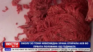Околу 50 тони небезбедна храна открила АХВ во првата половина од годината