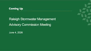 Raleigh Stormwater Management Advisory Commission – June 4, 2026