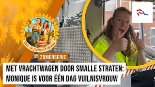Janus drives his garbage truck through the narrow streets of Dordrecht