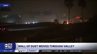 Tracking as a wall of dust moves through the Valley