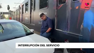Light Rail Line 1 service suspended after motorist crashes into train