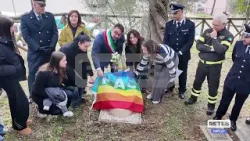Teramo - Giardino Giusto Colleparco, un cippo per i bambini di Gaza