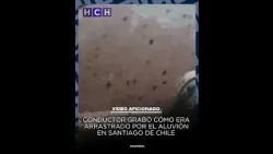 Conductor grabó cuando era arrastrado por el aluvión en Santiago de Chile