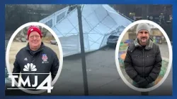 Сильный ветер разрушил шатер паба Champion's Pub за несколько дней до празднования 70-летия Дня С... Сильный ветер разрушил шатер паба Champion's Pub за несколько дней до празднования 70-летия Дня С...