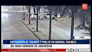 CINCO TV - CRASH AND ROLLOVER IN GENERAL PACHECO: COT CAMERAS DETECTED THE ACCIDENT