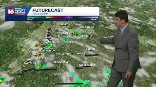 Gusty thunderstorms possible again today
