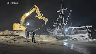Crews working to dispose of '30 to 50 tons' of dead squid from boat grounded at Pt. Reyes beach
