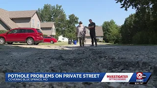 Blue Springs resident highlights pothole concerns on privately owned street