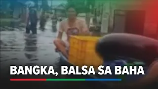 Bangka, balsa pangunahing sasakyan sa binahang bayan sa Pampanga