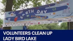 Earth Day: Volunteers clean up Lady Bird Lake, surrounding trails | FOX 7 Austin