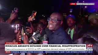 Heavy police presence at EOCO as NPP supporters demand release of NPP communicator | Joy News Prime