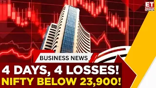 Closing Bell: Sensex Extends Losing Run To Day 4, Ends 417 Pts Lower; Nifty Below 23,900 | ET Now