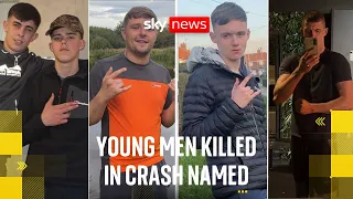 Five young men who died in crash which also killed two officers are named