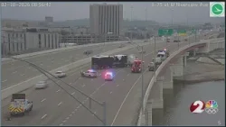 Crash causes semi to jackknife between lanes on Dayton's I-75 SB