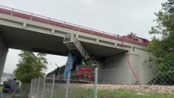 Historic train hits work platform, three workers in critical condition; train and work vehicle se...