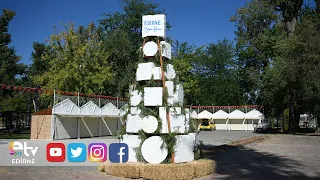 GIANT FESTIVAL ENTRANCE ARCH MADE FROM 450 CHEESE TINS