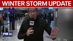 Houston winter storm conditions Monday morning: Roads, airports, forecast