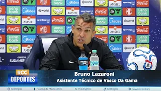 Bruno Lazaroni, Vasco assistant coach, speaks after the loss to Olimpia