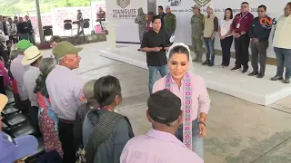 Evelyn Salgado y Rocío Bárcena llevan el Tianguis del Bienestar a Xicotlán, Guerrero