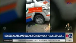 Ambulans Dinkes Tulungagung Terguling Diduga Akibat Sopir Ngantuk