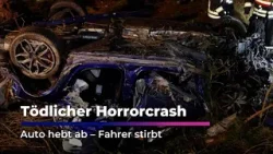 Horrorcrash bei Chemnitz: Auto hebt ab – Fahrer stirbt