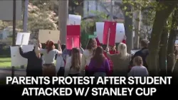 Pennbrook Middle School parents, students protest after student attacked with Stanley cup