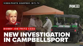 Police investigate the house where Bobby Joe Fritz lived as a child