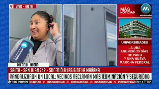 A pedradas, rompió la vidriera y se metió al comercio