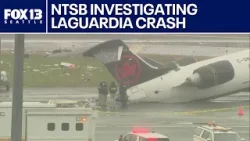 NTSB расследует столкновение самолета и пожарной машины в аэропорту ЛаГуардия | FOX 13 Seattle