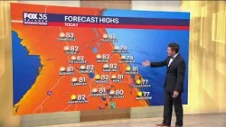 Утренний прогноз погоды в Орландо: температура повышается, вероятность дождя невелика.