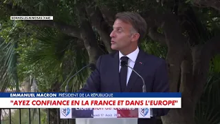 Emmanuel Macron: "Have confidence in our youth, and in Europe"